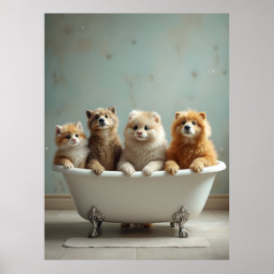 In der Badewanne lebende Tiere Poster