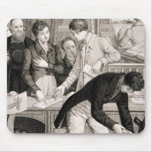 In der Bank c.1800 (Stich) Mousepad
