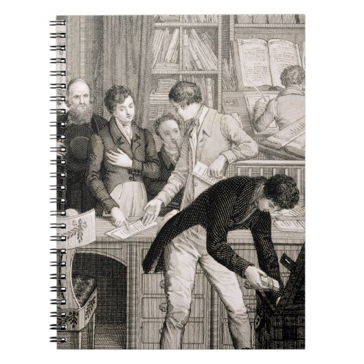 In der Bank c.1800 (Stich) Notizblock (Vorderseite)