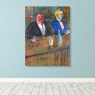 In der Bar von Toulouse Lautrec, Vintage Kunst Leinwanddruck