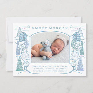 In der Baumkrone Top Birth Announcement Blue Ankündigung