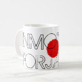 "In der Bewegung für Japan-Tasse" Kaffeetasse (Vorderseite Links)