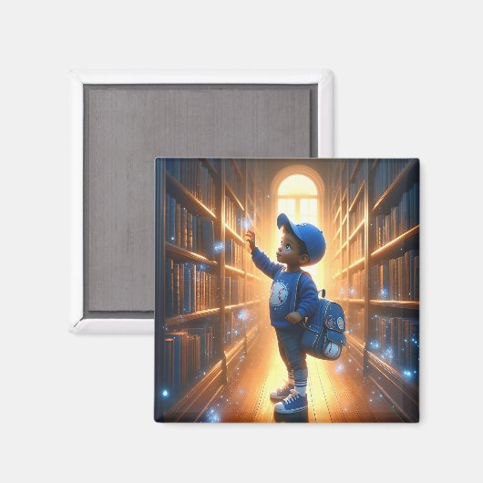 In der Bibliothek - Blue Magnet (Vorderseite/Rückseite)