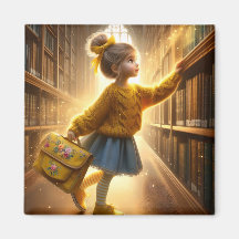 In der Bibliothek - Gelbes Magnet