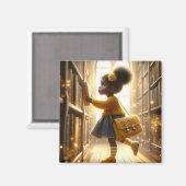 In der Bibliothek - Gelbes Magnet (Vorderseite/Rückseite)