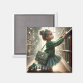 In der Bibliothek - Green Magnet (Vorderseite/Rückseite)