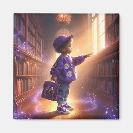 In der Bibliothek - Lila Magnet