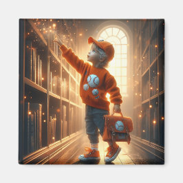 In der Bibliothek - Orange Magnet