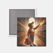 In der Bibliothek - Orange Magnet (Vorderseite/Rückseite)