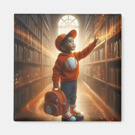In der Bibliothek - Orange Magnet