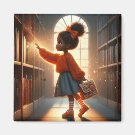 In der Bibliothek - Orange Magnet