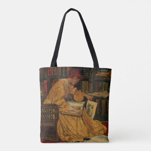 In der Bibliothek Tote Bag Tasche (Rückseite)