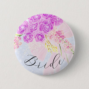 In der Blau-Rosa-Sheer-Schleife und dem Blumenstra Button