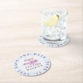 In der Blau-Süß rosa Sheer Bow Bouquet Runder Pappuntersetzer (Vor Ort)