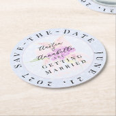 In der Blau-Süß rosa Sheer Bow Bouquet Runder Pappuntersetzer (Angewinkelt)