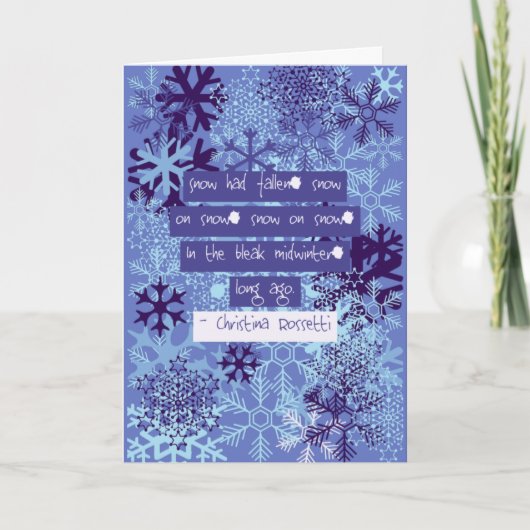 In der bleak Midwinter Snowflakes Poesie Karte (Vorderseite)