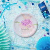 In der Blue-Sheer Rose rosa Bogen Bouquet  Pappteller (Party)
