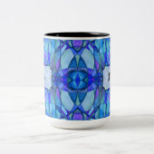 in der Blues Abstrakt, Personalisiert Zweifarbige Tasse (Mittel)