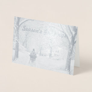 In der der Holz-die Gruß-Karte Jahreszeit Folienkarte