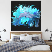 In der Dolphin-Schule Leinwanddruck (Insitu (Schlafzimmer))