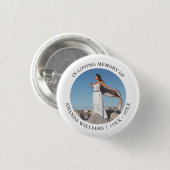 In der Erinnerung Weihnachten weiße Keepake Foto Button (Vorne & Hinten)