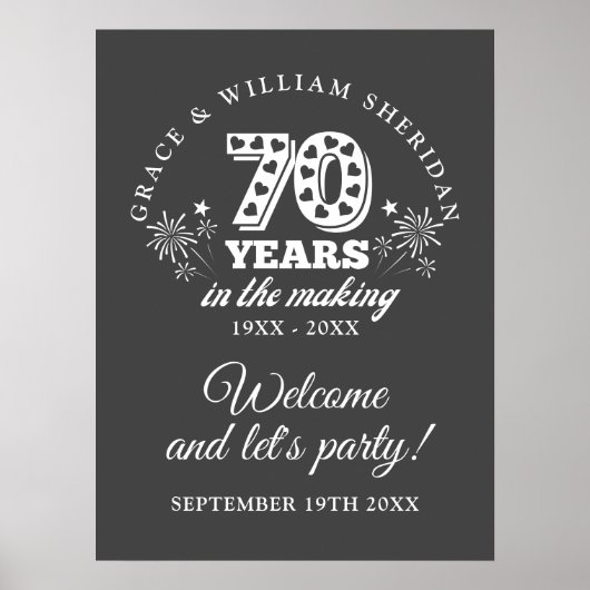 In der Feier des 70. Jubiläums Begrüßungszeichen Poster (Vorne)