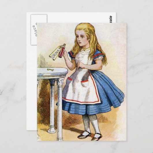 In der Flasche stand "Trink mich", also tat Alice  Postkarte (Vorne/Hinten)