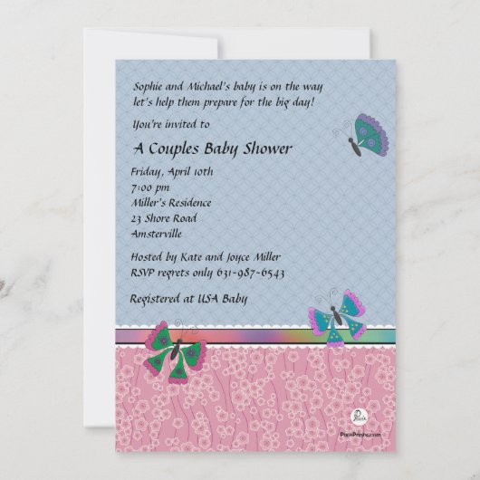 In der Garten-Foto-Baby-Duschen-Einladung Einladung (Rückseite)