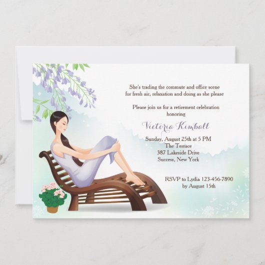 In der Garten-Ruhestands-Einladung Einladung (Vorderseite)