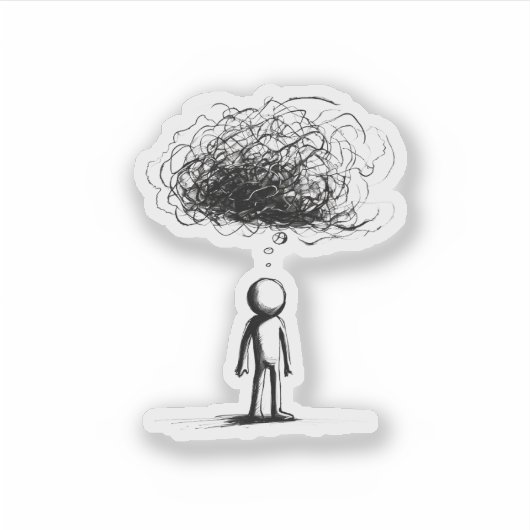 In der Gedankenwolke Aufkleber (Vorderseite)