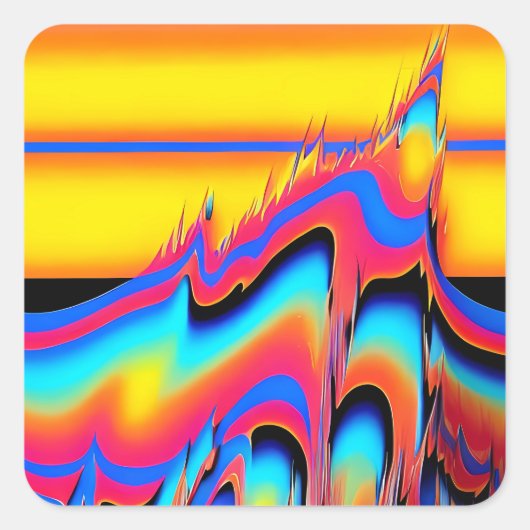 In der gepannten Flash der synthetischen Formen - Quadratischer Aufkleber (Vorderseite)