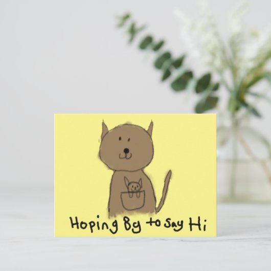 in der Hoffnung, sein Känguru Postkarte zu sagen (Stehend Vorderseite)