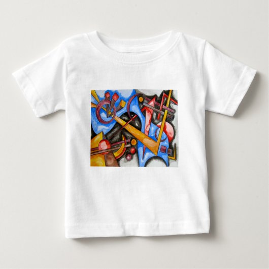 In der Kosmos-Hand gemaltes abstraktes Baby T-shirt (Vorderseite)