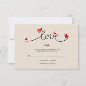 In der Liebe einfache, elegante Texthochzeit RSVP (Vorderseite)