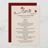 In der Liebe einfaches, elegantes Menü für Texthoc Menükarte (Vorne/Hinten)