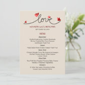 In der Liebe einfaches, elegantes Menü für Texthoc Menükarte (Stehend Vorderseite)