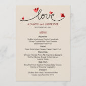 In der Liebe einfaches, elegantes Menü für Texthoc Menükarte (Vorderseite)