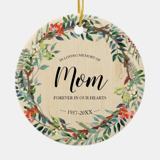 In der Liebe Erinnerung an die Mama rustikale Kran Keramik Ornament (Vorne)