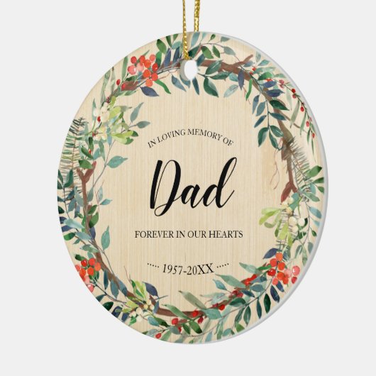 In der Liebe Erinnerung an Vater rustikale Kranken Keramik Ornament (Links)