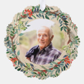 In der Liebe Erinnerung an Vater rustikale Kranken Ornament Karte (Rückseite)