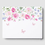 In der Liebe Erinnerung helle rosa Wildblumen Gästebuch (Rückseite)