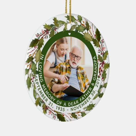 In der Liebe Erinnerung Vater Großvater Weihnachte Keramik Ornament (Rechts)