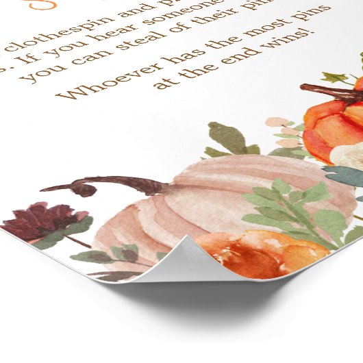 In der Liebe fallen florale Kürbis, sagt nicht Bab Poster (Ecke)