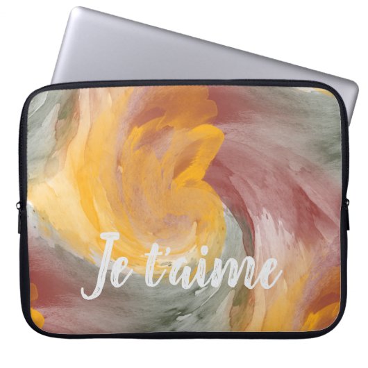 In der Liebe Französisch Herbst Farbe Farbe Wirbel Laptopschutzhülle (Vorderseite)