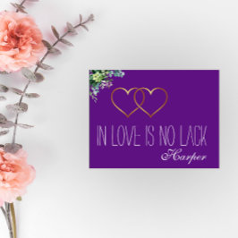 In der Liebe ist das Goldherz Liebe lila Urlaub Po Feiertagspostkarte