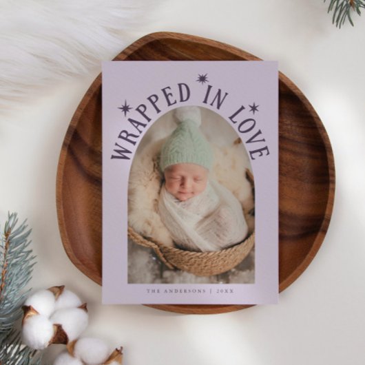 In der Liebe Lila Foto Geburt Ankündigung