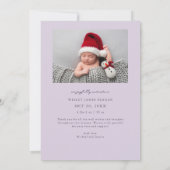 In der Liebe Lila Foto Geburt Ankündigung (Rückseite)