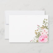 In der Liebe mit rosa Blumenbriefpapier Einladung (Rückseite)