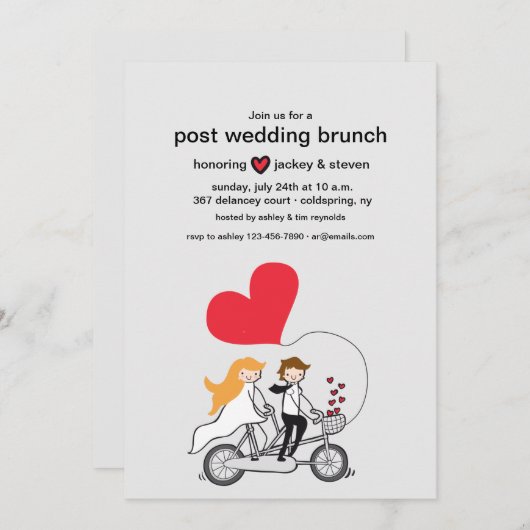 In der Liebe Post Hochzeit Brunch kundenspezifisch Einladung (Vorne/Hinten)