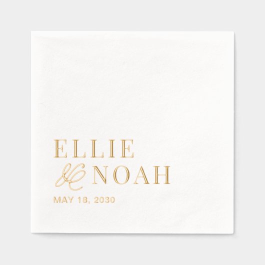 In der Liebe Verlobung Hochzeitsfoil Napkins Servietten Mit Folie (Vorderseite)